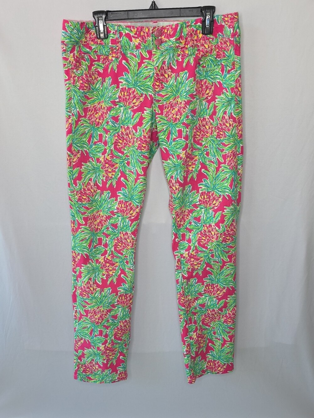 Lilly Pulitzer Pink Tropical Pineapple Straight Leg Jeans